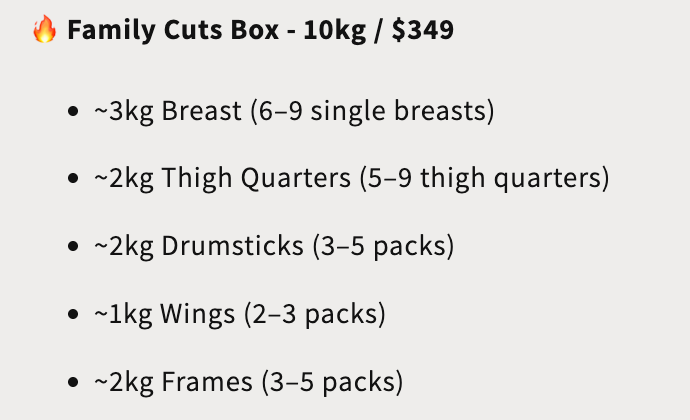 Hillside Chicken Cuts Box | AVAILABLE NOW
